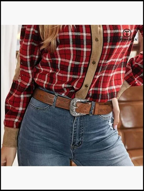 Vintage Western Belt Adjustable Floral Buckle PU Leather Cowboy Cowgirl Style - Picture 3 of 7